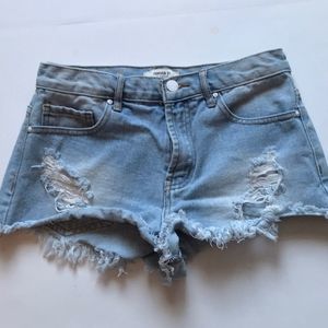 Forever 21  Sz 26 Distressed Denim Short S…